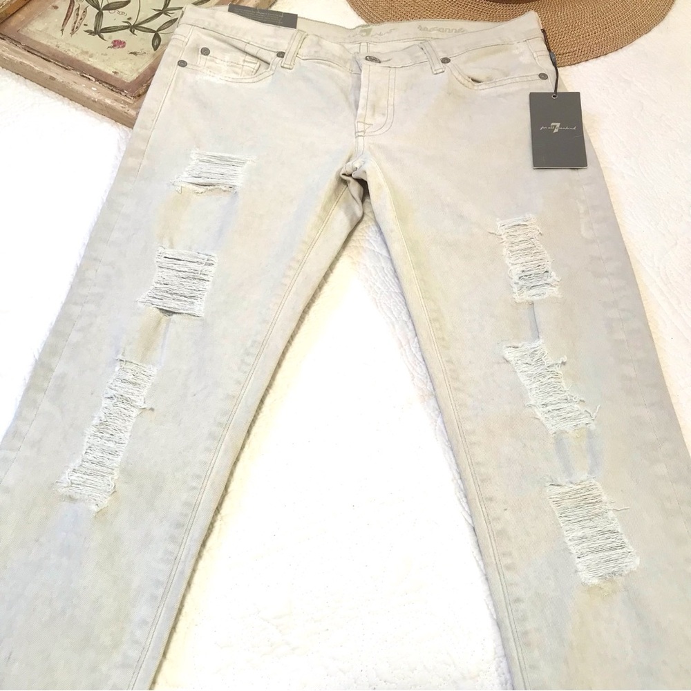 7 For All Mankind Light Wash Skinny Jeans - Picture 3 of 16
